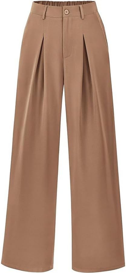 Women High Waist Casual Business Commuting Loose Wide Leg Pants