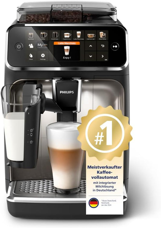 Serie 5400 Kaffeevollautomat EP5447/90–LatteGo Milchsystem,12 Kaffeespezialitäten,Intuitives Display,4 Benutzerprofile